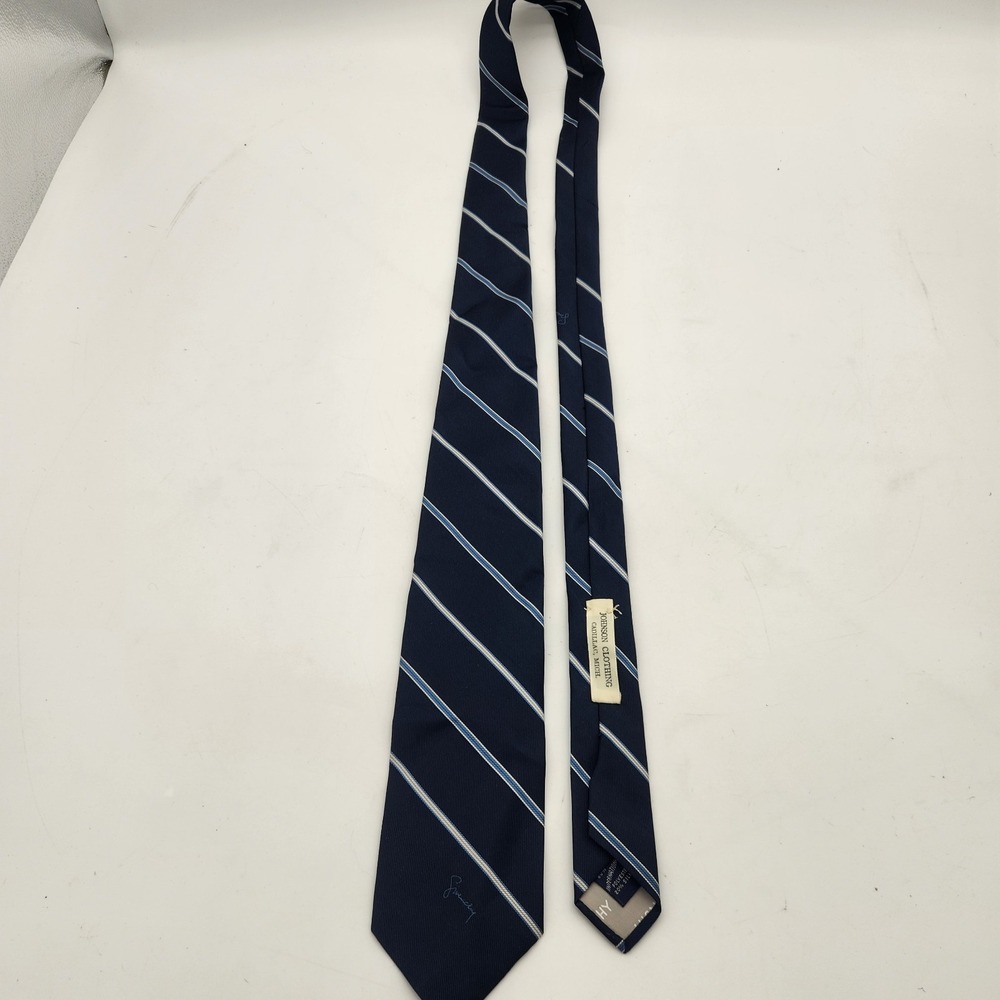 Givenchy Gentleman Paris Diagonal Striped Blue Silver Designer Tie Silk Poly
